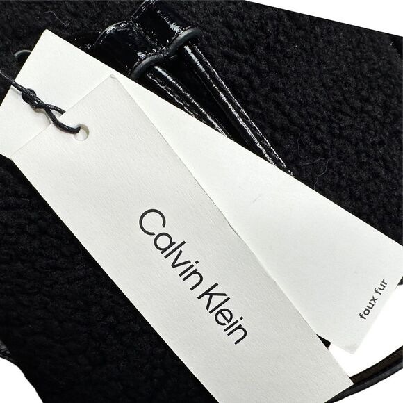 Calvin Klein Astatine Sherpa & Patent Leather Mini Bucket Bag 6.25” x 6” x 3.5” - Picture 8 of 10